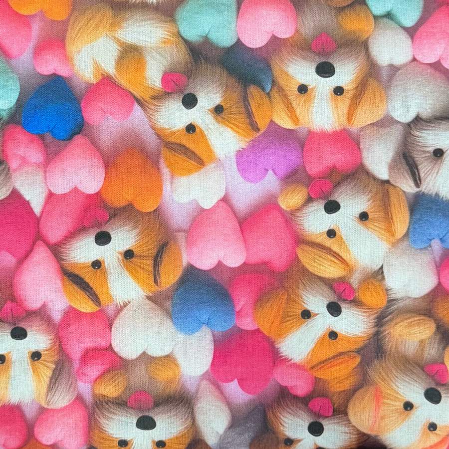Perritos y Corazones — Tela efecto 3D en El Baúl de Lore