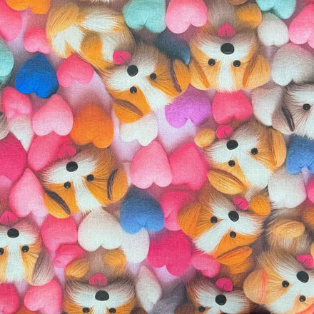Perritos y Corazones — Tela efecto 3D en El Baúl de Lore
