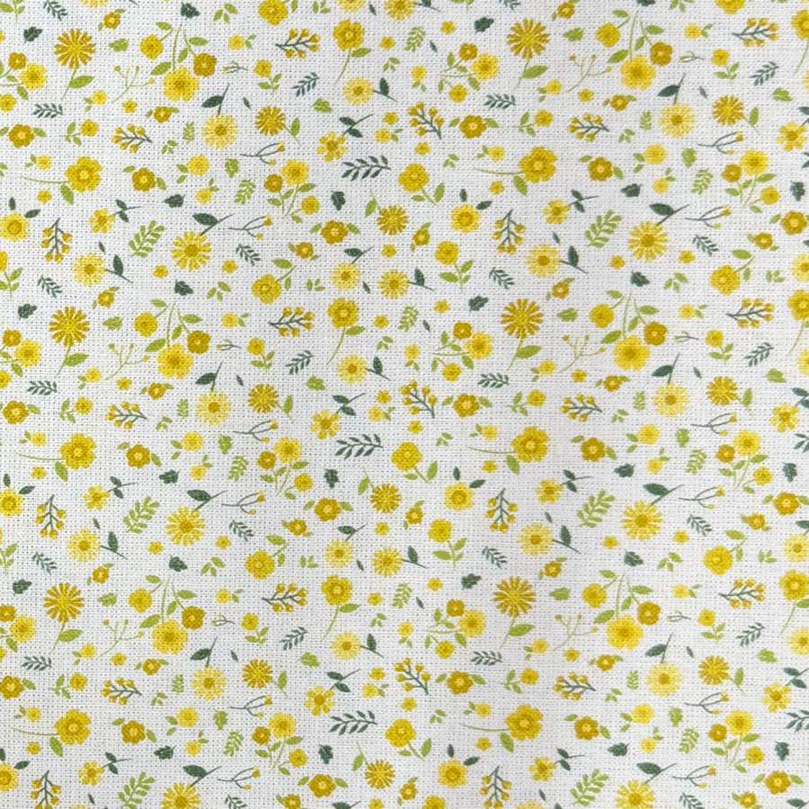 Flor Pequeña Amarillo — Algodón estampado en El Baúl de Lore