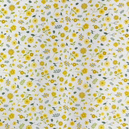 Flor Pequeña Amarillo — Algodón estampado en El Baúl de Lore