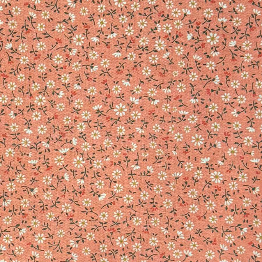 Flor Pequeña Coral — Algodón estampado en El Baúl de Lore