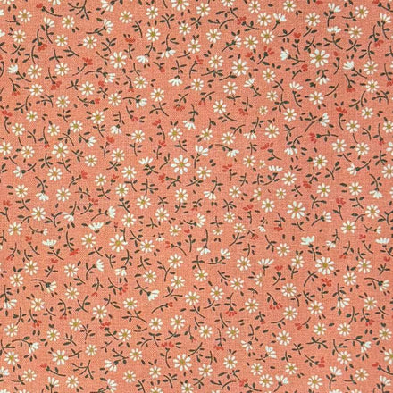 Flor Pequeña Coral — Algodón estampado en El Baúl de Lore