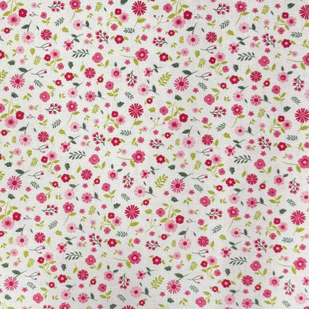 Flor Pequeña Frambuesa — Algodón estampado en El Baúl de Lore