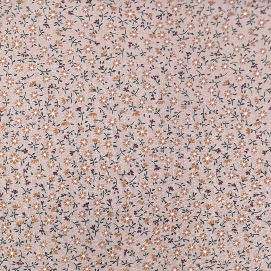 Flor Pequeña Gris Malva — Algodón estampado en El Baúl de Lore