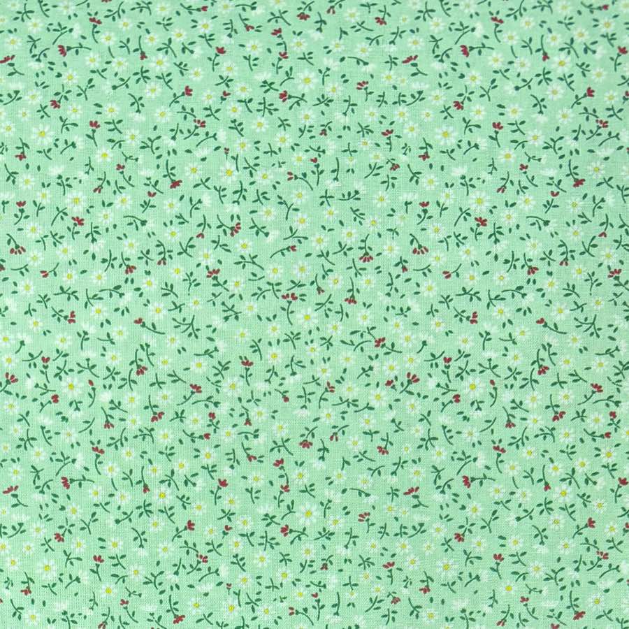 Flor Pequeña Menta — Algodón estampado en El Baúl de Lore
