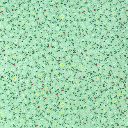 Flor Pequeña Menta — Algodón estampado en El Baúl de Lore