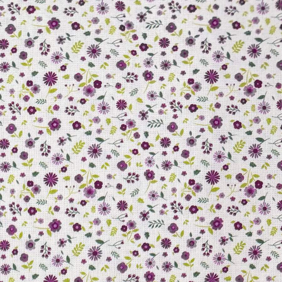 Flor Pequeña Morado — Algodón estampado en El Baúl de Lore