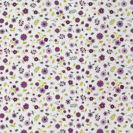 Flor Pequeña Morado — Algodón estampado en El Baúl de Lore