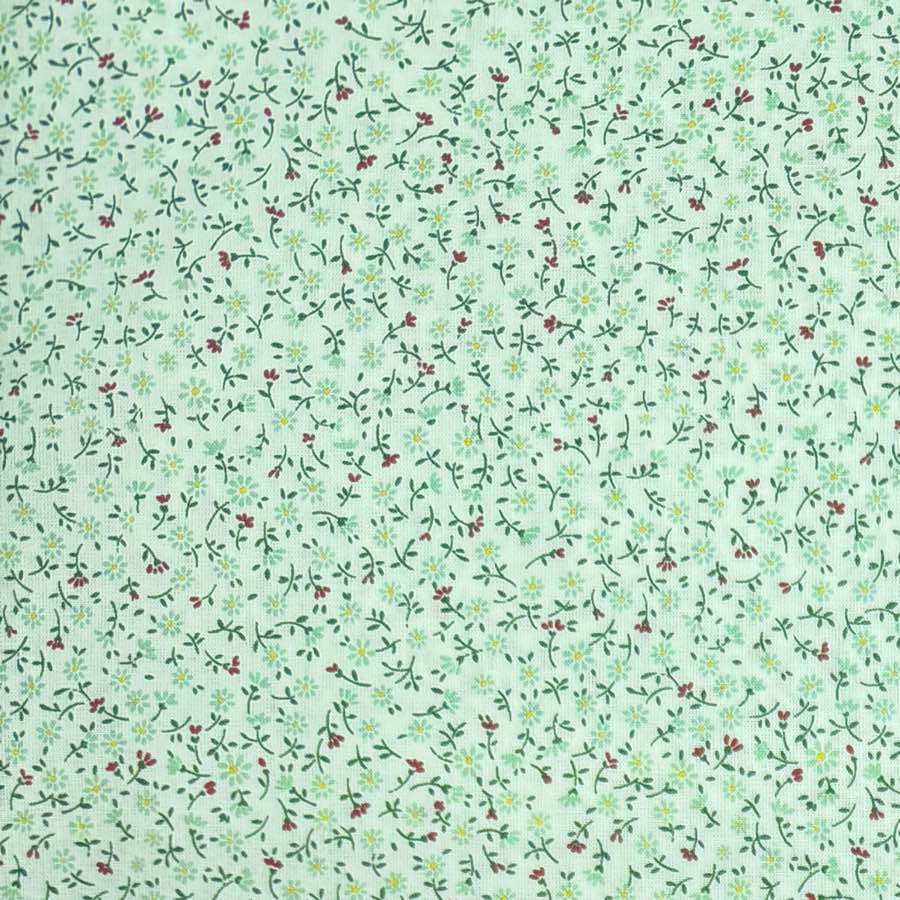 Flor Pequeña Verde Agua — Algodón estampado en El Baúl de Lore