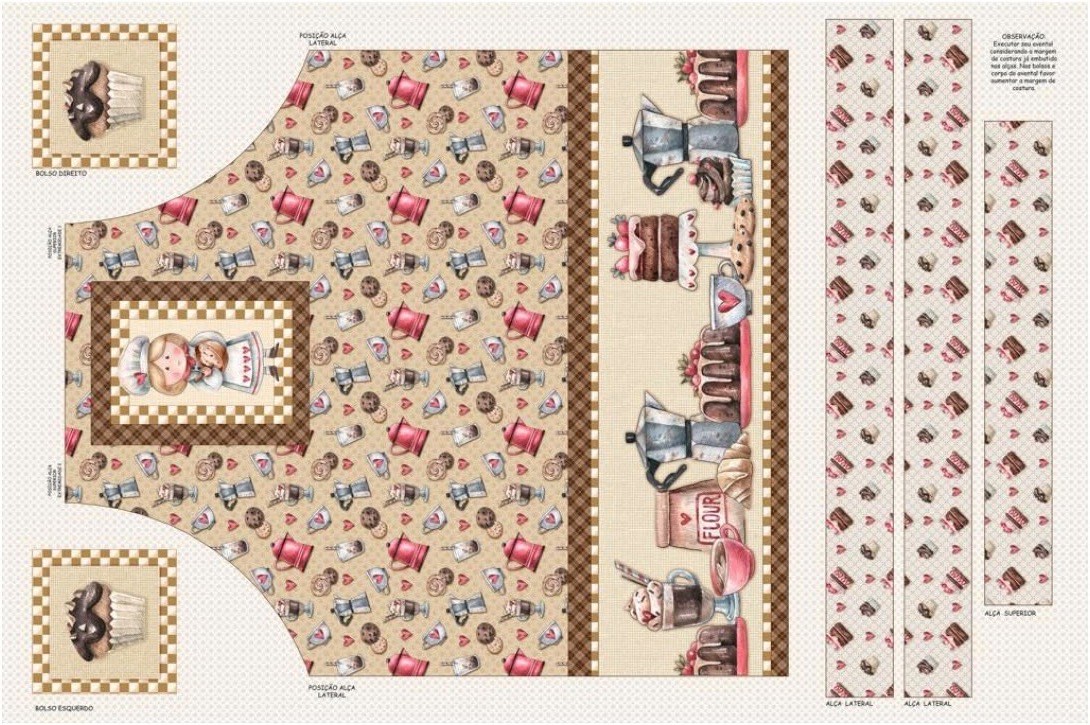 Flores Delantal Rosa — Panel · Delantal en El Baúl de Lore