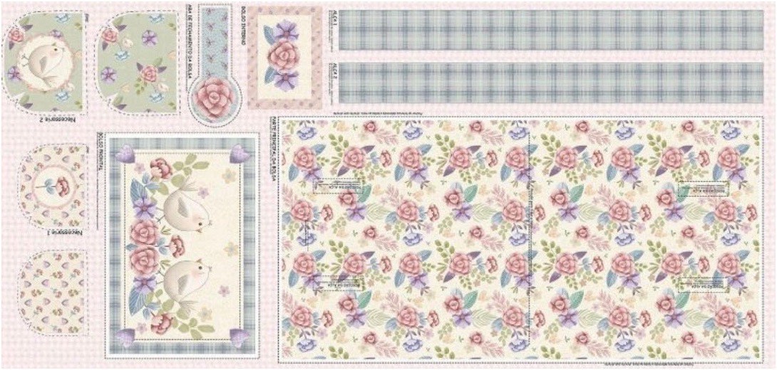 Flores Lila Mantel — Panel · Mantel y camino de mesa en El Baúl de Lore