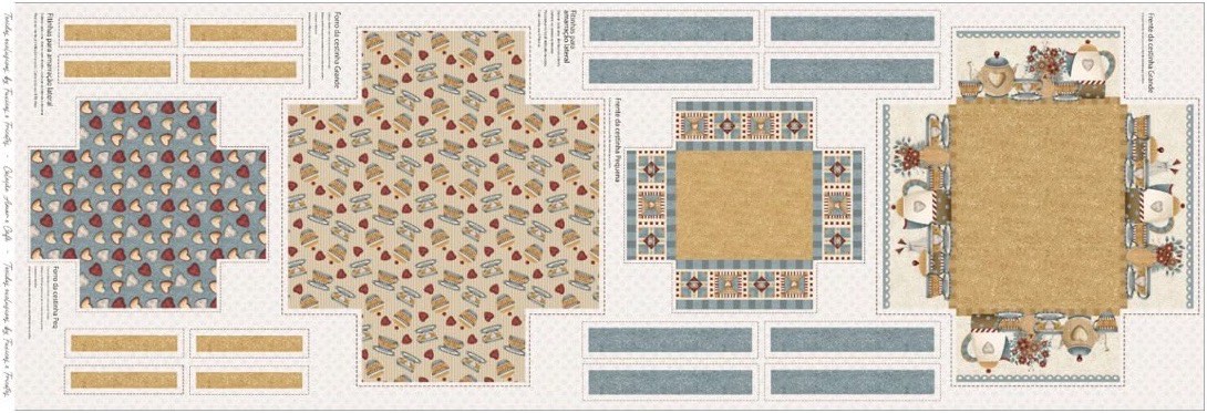 Mantel Azul y Beige — Panel · Mantel y camino de mesa en El Baúl de Lore