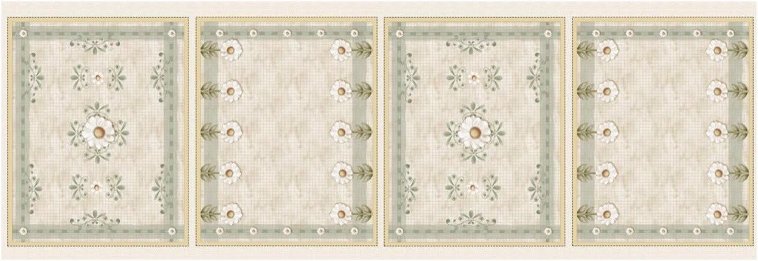 Mantel Crema y Verde — Panel · Mantel y camino de mesa en El Baúl de Lore