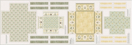 Mantel Verde Crema — Panel · Mantel y camino de mesa en El Baúl de Lore